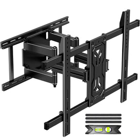 MOUNTUP Full Motion TV Wall Mount for 40"-110" TVs up to 250 lbs, 1.65" Slim TV Bracket with Articulating Arms Swivel Tilt, Heavy Duty Pre-Assembled Wall Mount, Max VESA 800x600mm, 12″-24″ Wood Studs
