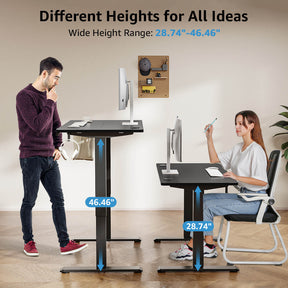 MOUNTUP 48x24" Electric Height Adjustable Standing Desk- Black
