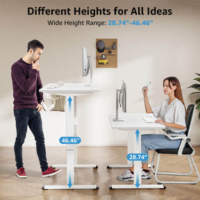 MOUNTUP 48x24" Electric Height Adjustable Standing Desk- White