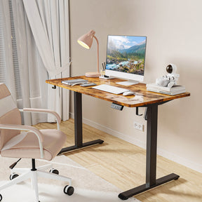 MOUNTUP 48x24" Electric Height Adjustable Standing Desk- Rustic Brown