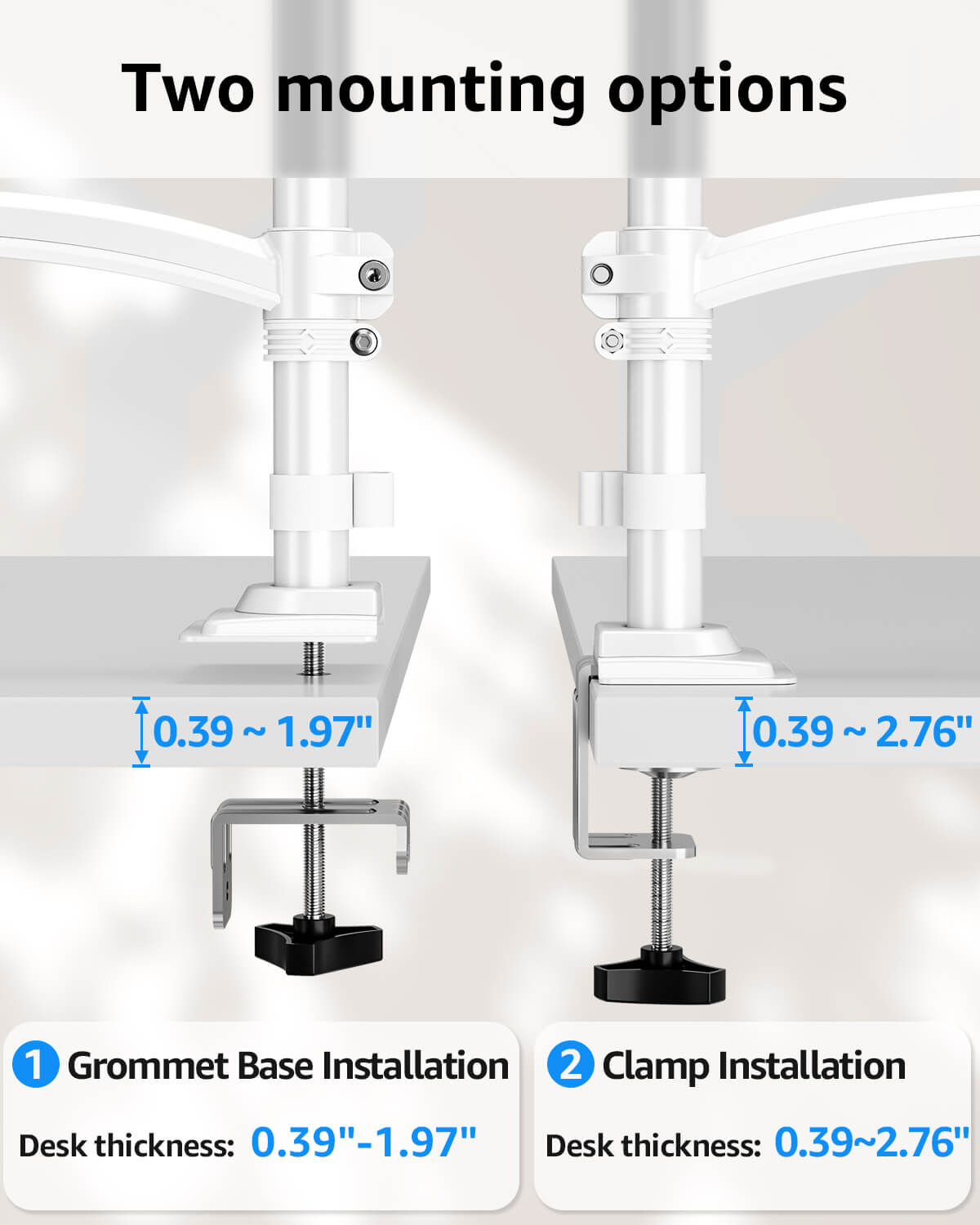 Freelift Dual Monitor Desk Mount for Max 32'' Monitors MU6016W