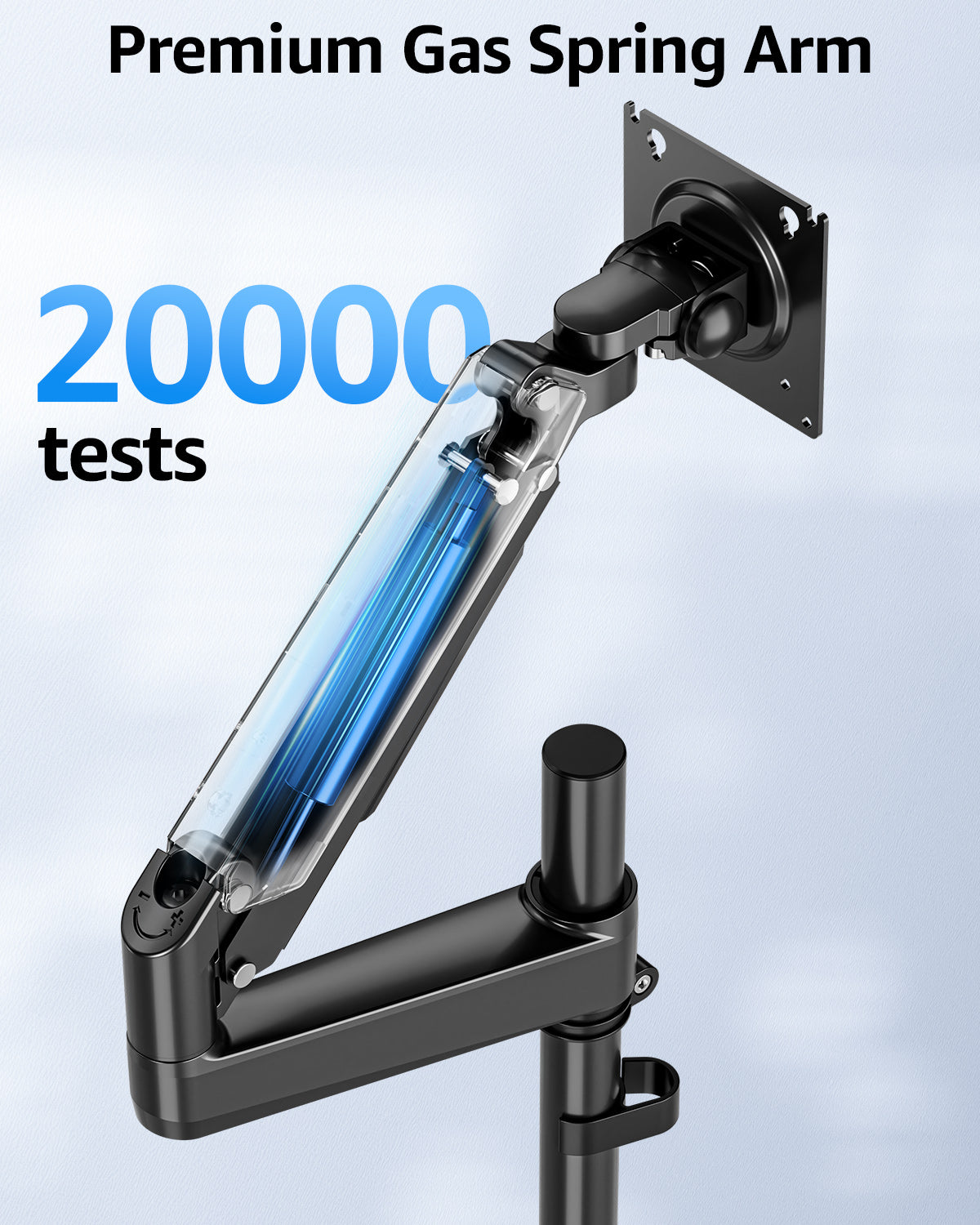 MOUNTUP Heavy Duty Monitor Arm Fits Max 49" Ultrawide Screens, Ultra Wide Monitor Arm Holds 4.4-44 lbs, Single Monitors Stand for Samsung Odyssey G9 and More, Gas Spring Height Adjustable, VESA Mount