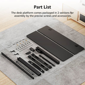 MOUNTUP 48x24" Electric Height Adjustable Standing Desk- Black