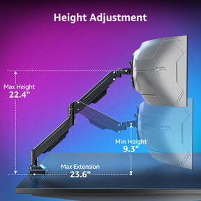 MOUNTUP Ultrawide Monitor Arm for 17-43 inch Curved Screen, Holds up to 33 lbs, Heavy Duty Monitor Desk Mount, Computer Monitors Stand for Samsung Odyssey G9 and More, VESA Mount 75/100 mm