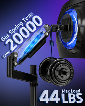 MOUNTUP Dual Monitor Stand for 49'' Curved Screen Stacking, Heavy Duty Dual Monitor Arm Holds 4.4 44 lbs, Vertical Stacked Monitors Desk Mount, Full Motion, Height Adjustable, VESA Mount 75/100