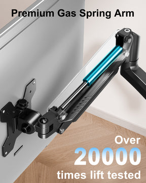 Dual Monitor Stand Holds 4.4-22 lbs Each, Dual Monitor Arm for 2 Monitors, Height Adjustable Computer Desk Mount for Max 32 inch Screens, VESA Mount with C-clamp & Grommet Base, Freelift Black-MU6016B