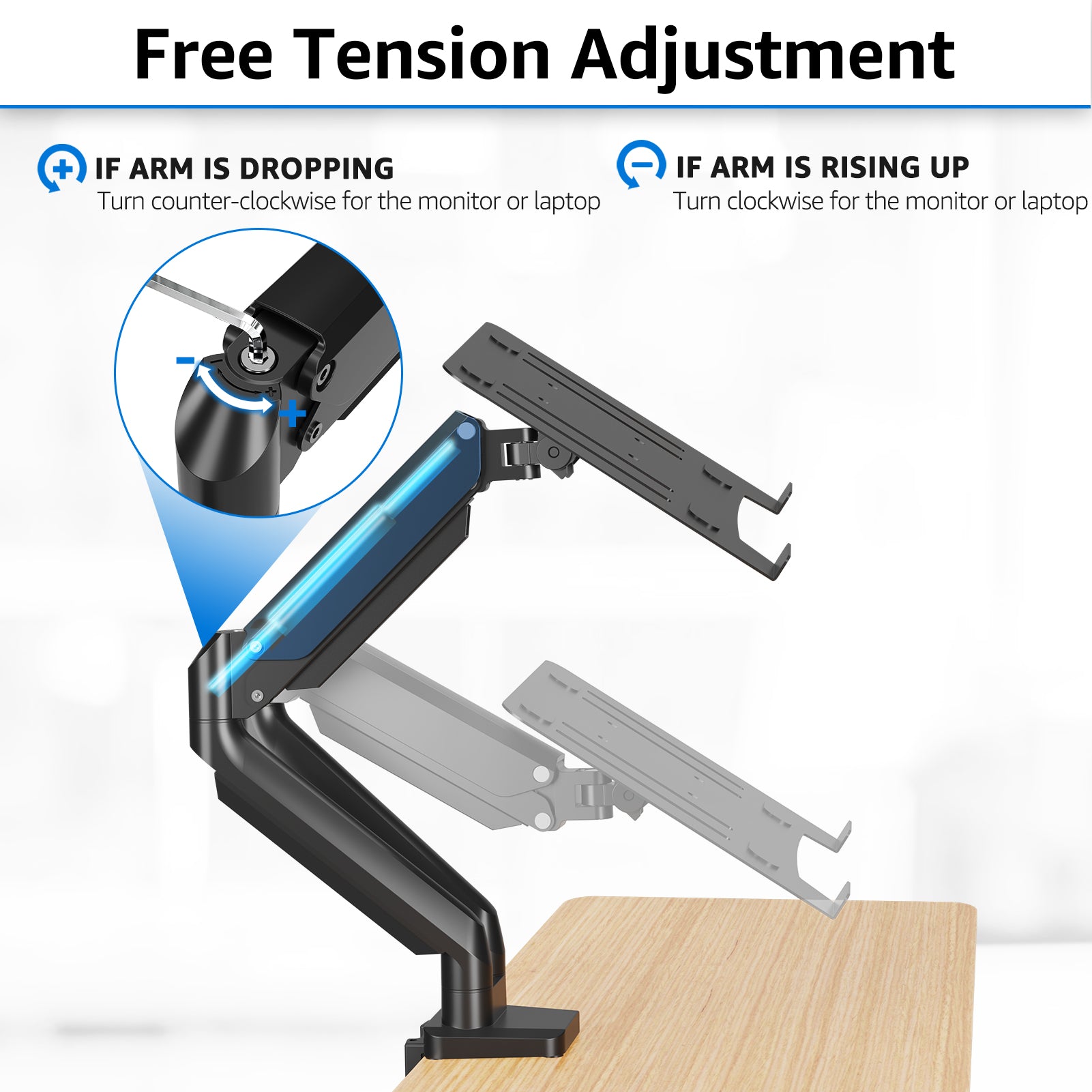 Laptop and Monitor Stand for 13''-17'' Laptop and Max 32'' Monitors MU4008