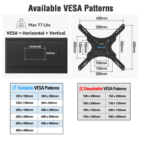 MOUNTUP Pillar TV Mount for 26"-60" TVs, Full Motion Strap-On Post Mount for Round & Square Columns, Swivel Tilt Level, No-Drill Design, Max VESA 400x400mm, Holds 77 lbs, Black MU0084