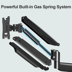 Full Motion Triple Monitor Desk Mount for Max 32'' Monitors MUM-8004A