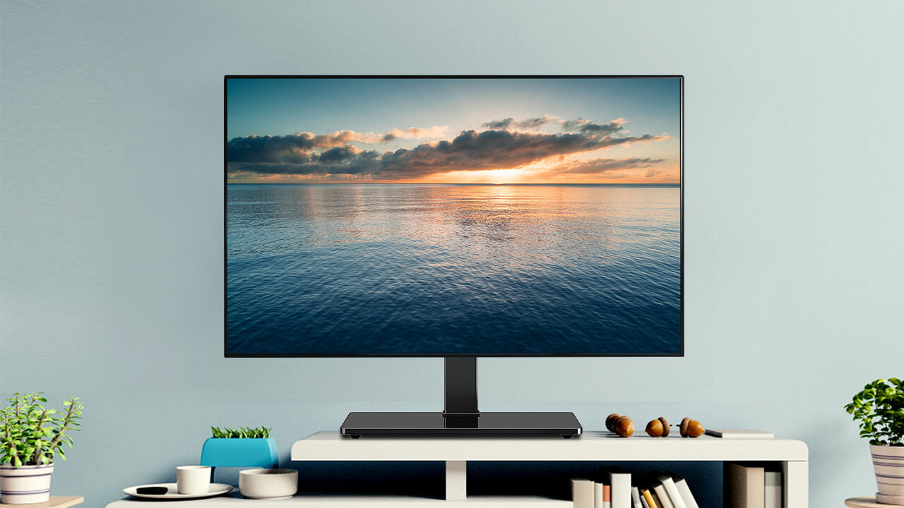 mountup tv stand on a stand riser