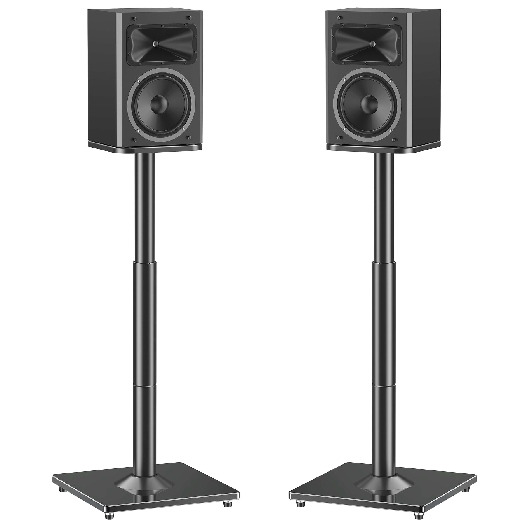 View Free Universal Speakers Stands Pair 28.3" to 37.4" Height Adjustable Audio Stand VF9132-L