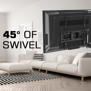 tv wall mount 45° of swivel