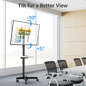 MOUNTUP Rolling TV Stand Mobile TV Cart for 23-60” TVs, Portable TV Floor Stand with Wheels for 27 32 43 50 55 inch Flat/Curved TVs, Height Adjustable, Tilting Mount, Max VESA 400x400mm, MU1117