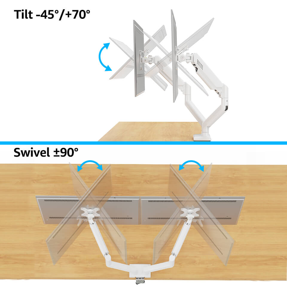 Freelift Dual Monitor Desk Mount for 13'' to 34'' Monitors MUA8014W