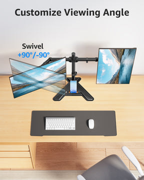 View Free Dual Monitor Desk Stand for Max 27'' Monitors VF1002