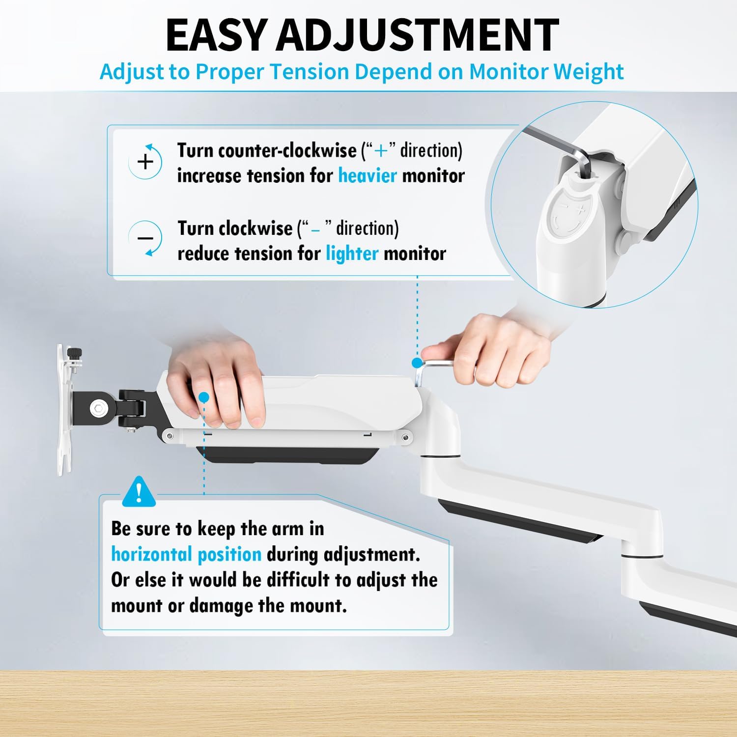 MOUNTUP Triple Monitor Stand Mount - 3 Monitors Desk Mount for Computer Screens Up to 27 inch, Triple Monitor Arm with Gas Spring, Heavy Duty Monitors Stand, Each Arm Holds Up to 19.8 lbs, White