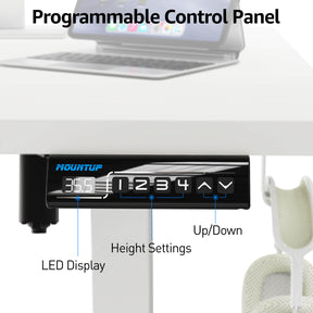 Electric Height Adjustable Standing Desk - White