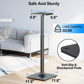 View Free Universal Speakers Stands Pair 28.3" to 37.4" Height Adjustable Audio Stand VF9132-L