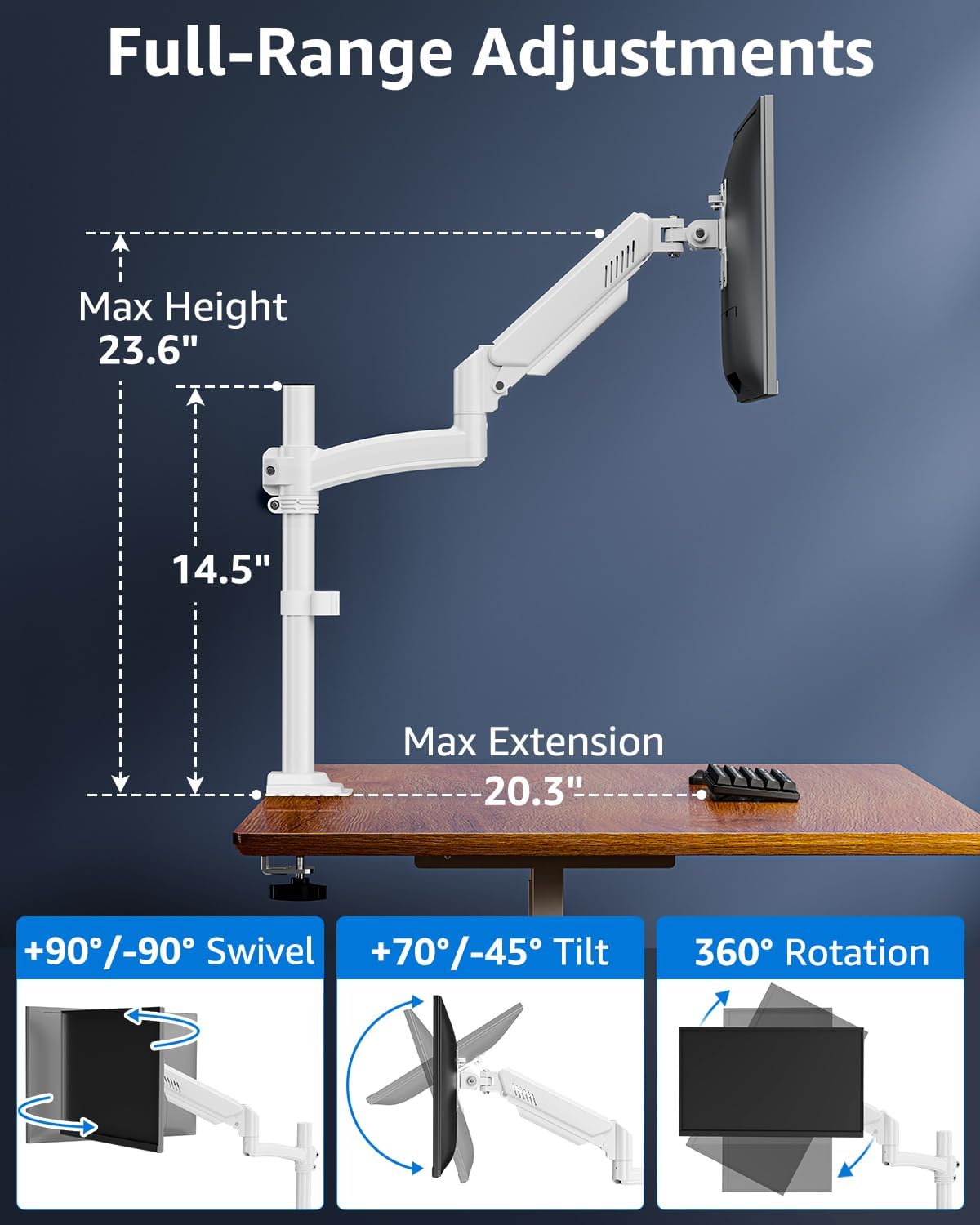 Freelift Single Monitor Desk Mount for 13''-32'' Monitors MU6015W