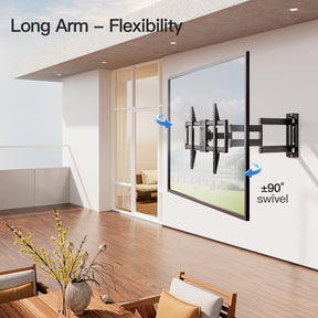 MOUNTUP Outdoor TV Mount Weatherproof for Most 42-75 Inch TVs, Fits for Gazebo and Patio, 37.9" Long Arm Wall Mount Full Motion with Tilt & Swivel, Max VESA 600x400mm and Up to 99 LBS MU0047-L-OD