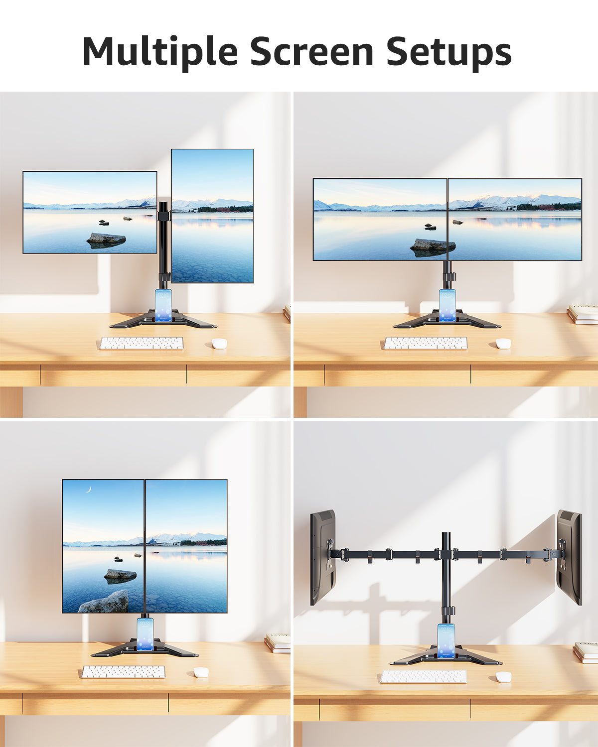 View Free Dual Monitor Desk Stand for Max 27'' Monitors VF1002