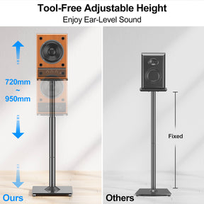 View Free Universal Speakers Stands Pair 28.3" to 37.4" Height Adjustable Audio Stand VF9132-L