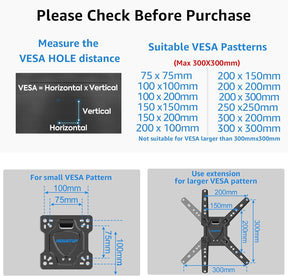 MOUNTUP Full Motion TV Wall Mount for Most 26-50 Inch TVs VESA Pattern