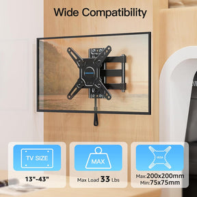 Full Motion Lockable RV TV Mount for 13''-43'' TVs MU2101