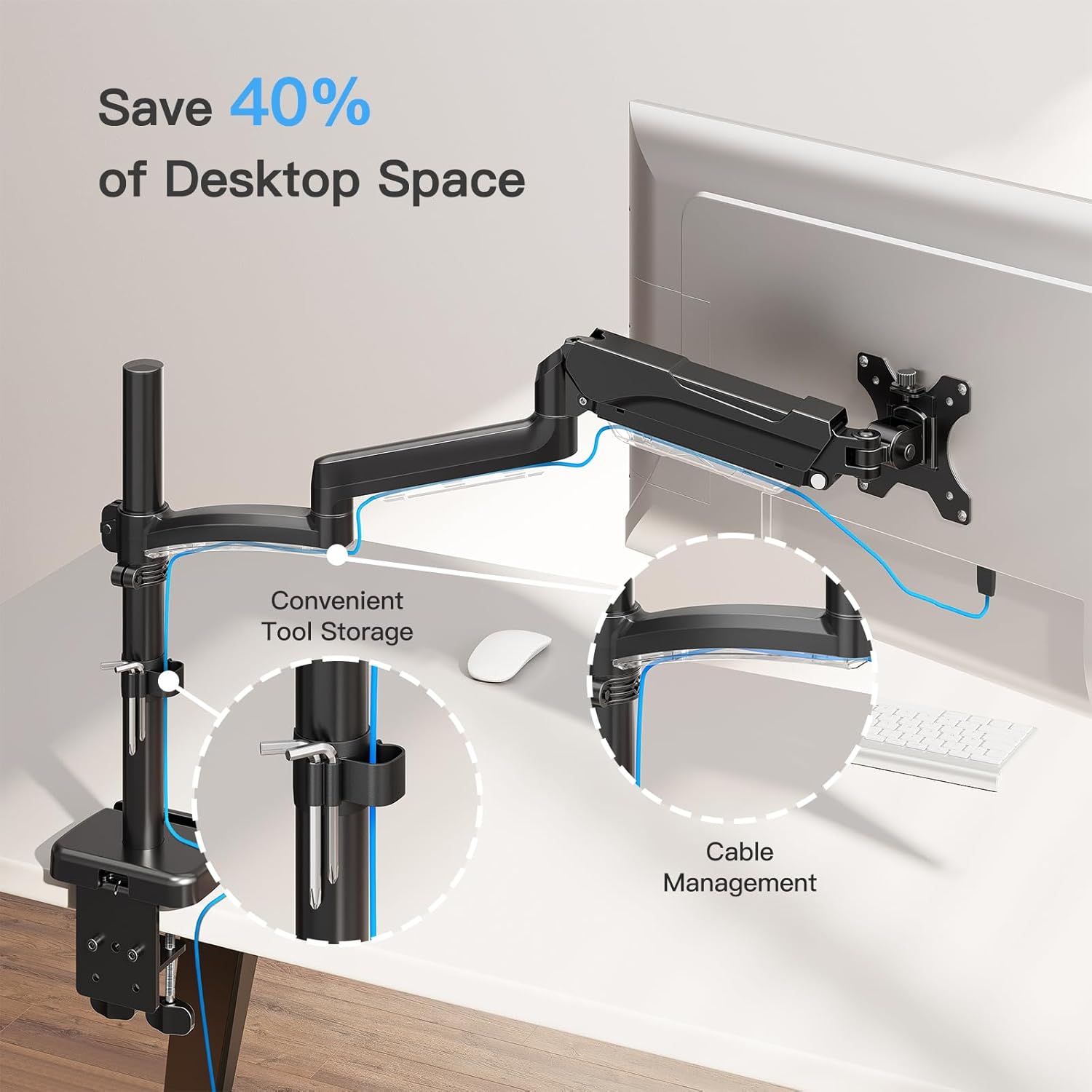 Single Monitor Desk Mount for 13''-32'' Monitors MU6021B