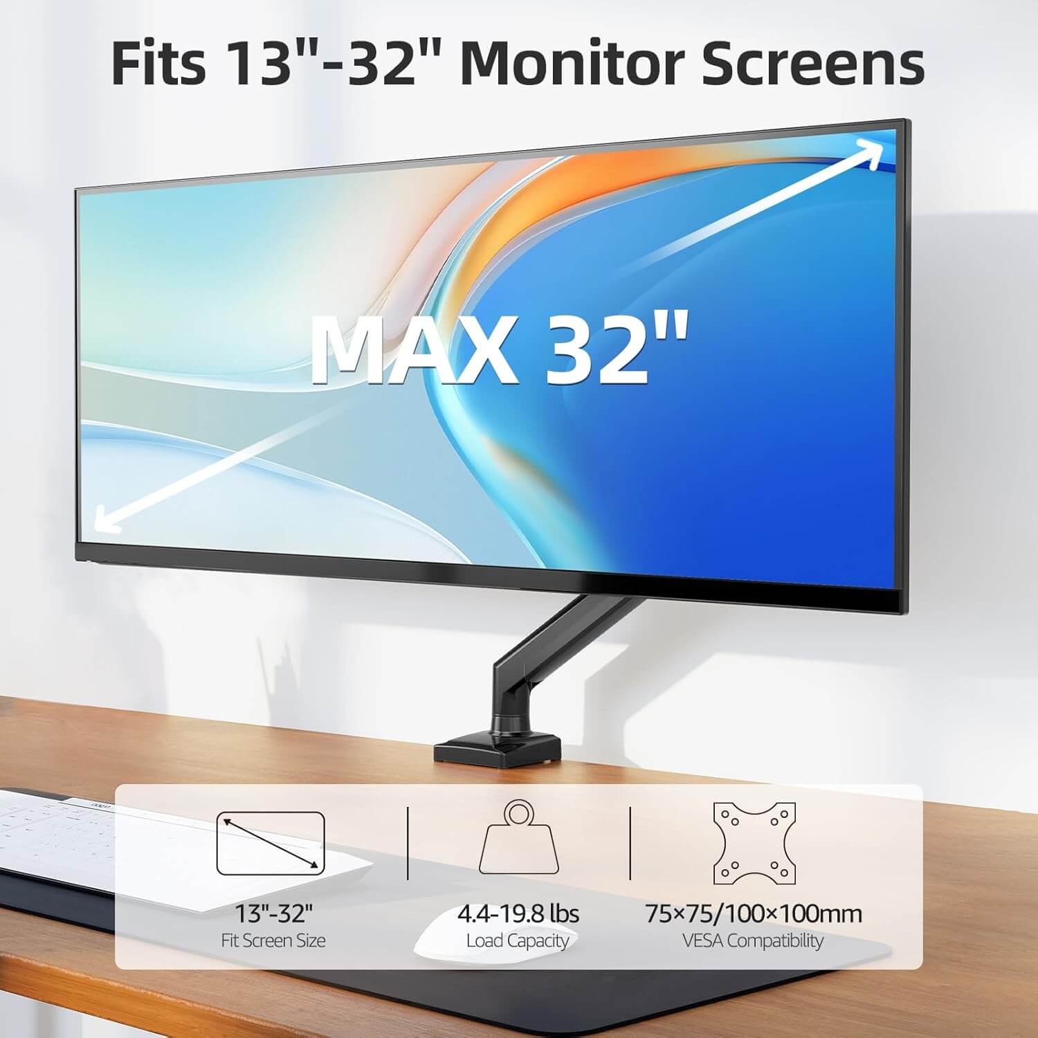 Freelift Single Monitor Desk Mount for 13''-32'' Monitors MU8013B