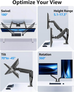 Freelift Dual Monitor Desk Mount for 13'' to 32'' Monitors MU8014B