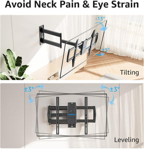 Full Motion Long Arm Corner TV Wall Mount For 32"-75" TVs MU0076