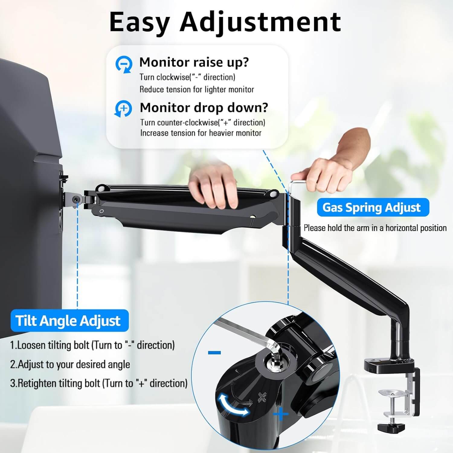Ultrawide Single Monitor Desk Mount for Max 40'' Monitors MU7007