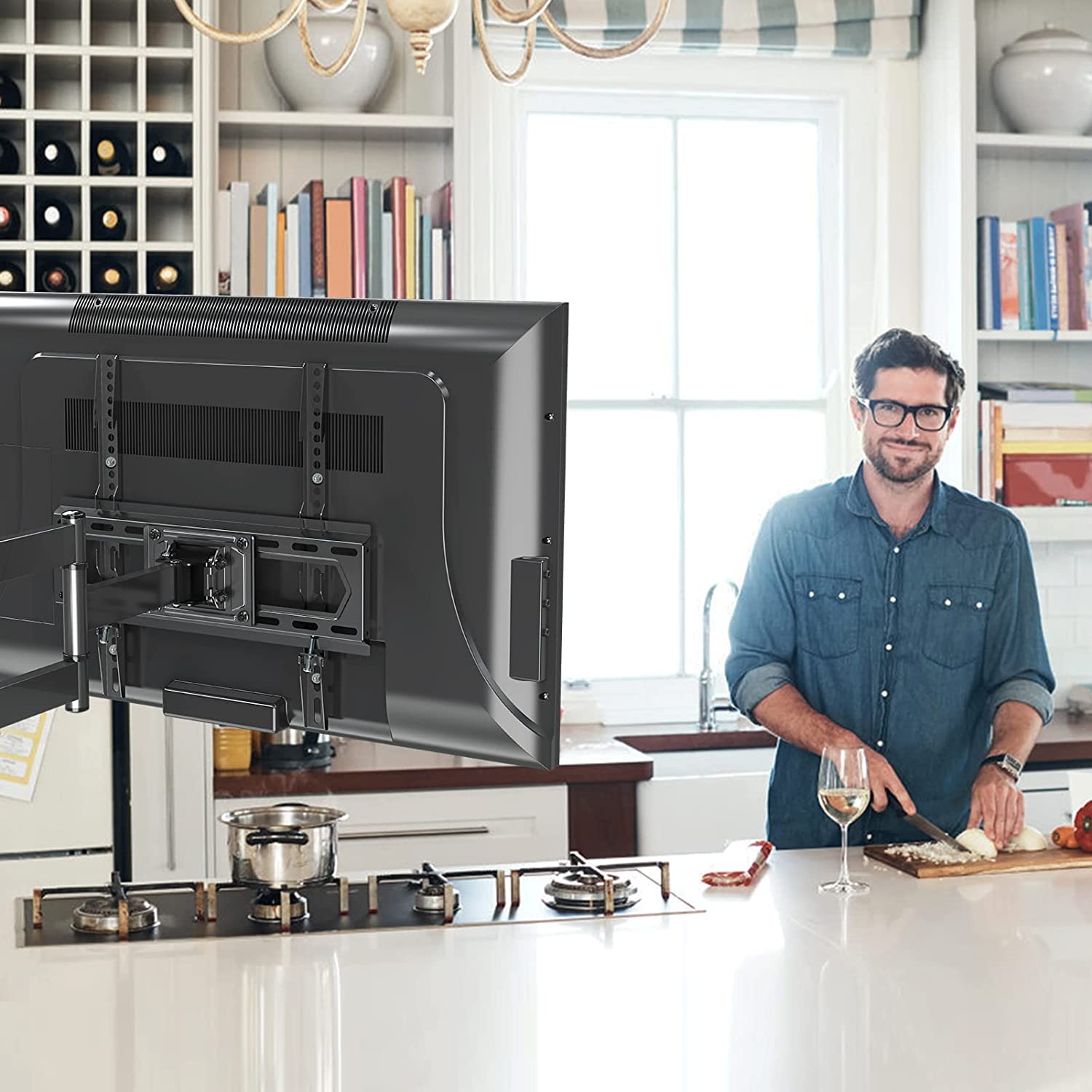 swivel TV mount allows you to watch TV from different angles in the room