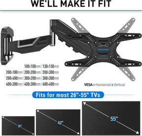 55 inch TV mount fits VESA from 100×100 to 400×400