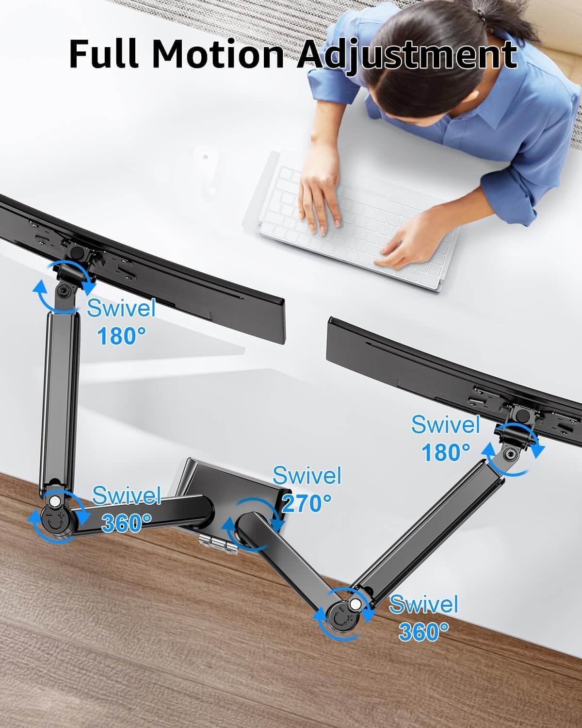 Freelift Dual Monitor Desk Mount for 13'' to 32'' Monitors MU8014B