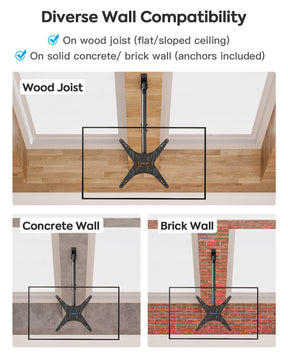 MOUNTUP Outdoor Ceiling TV Mount for 26"-65" TVs, Waterproof & Rustproof Outside Ceiling Mount with Stainless Steel Hardware, Heavy Duty 99lbs Full Motion Bracket for Patio/Gazebo, Max VESA 400x400m