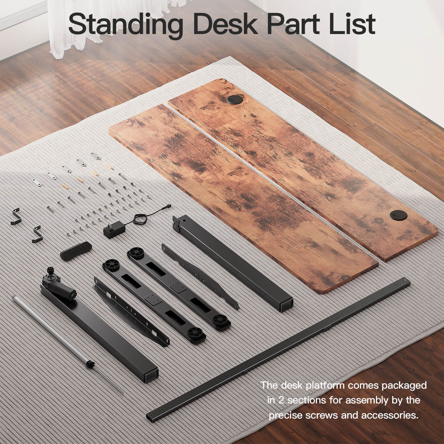 MOUNTUP 55 x 24 Inches Electric Height Adjustable Standing Desk UP512-B3