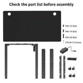 Electric Height Adjustable Standing Desk - Black