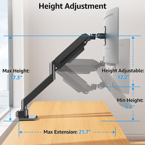 MOUNTUP Heavy Duty Monitor Arm for 49 inches, 44 lbs Curved Screens MU3227