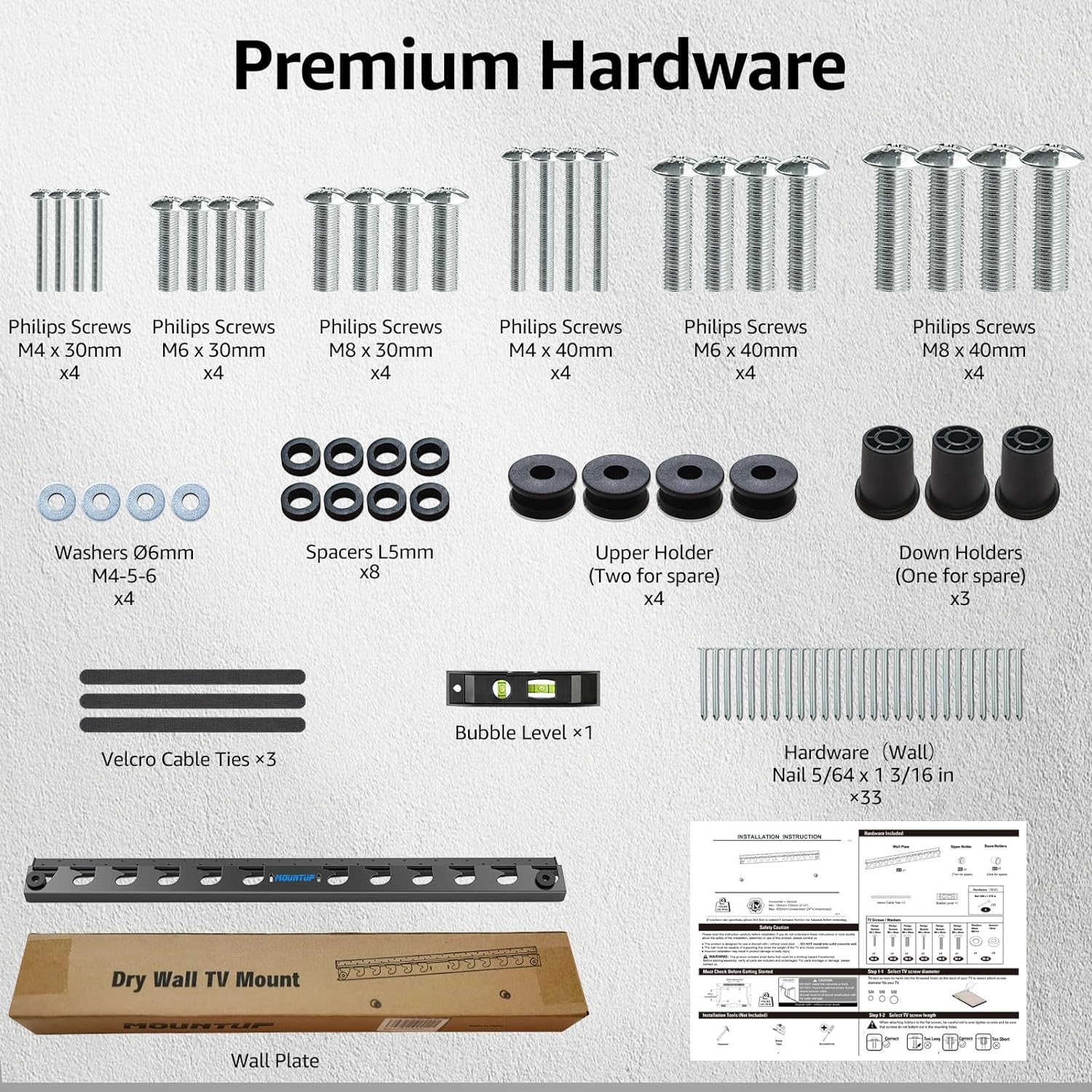 MOUNTUP Studless TV Wall Mount For 24" –65" TVs MU0061