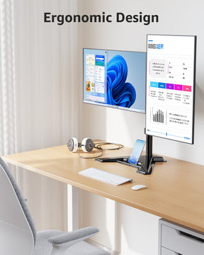 View Free Dual Monitor Desk Stand for Max 27'' Monitors VF1002