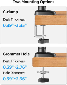 MOUNTUP Dual Monitor Mount Holds for 4.4-26.5lbs, Full-motion Monitors Stand Max 39 inch, Gas Spring Monitor Stand for 2 Monitor, Height Adjustable Monitors Desk Mount with C-Clamp＆Grommet Base