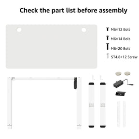 Height Adjustable Electric Standing Desk - White
