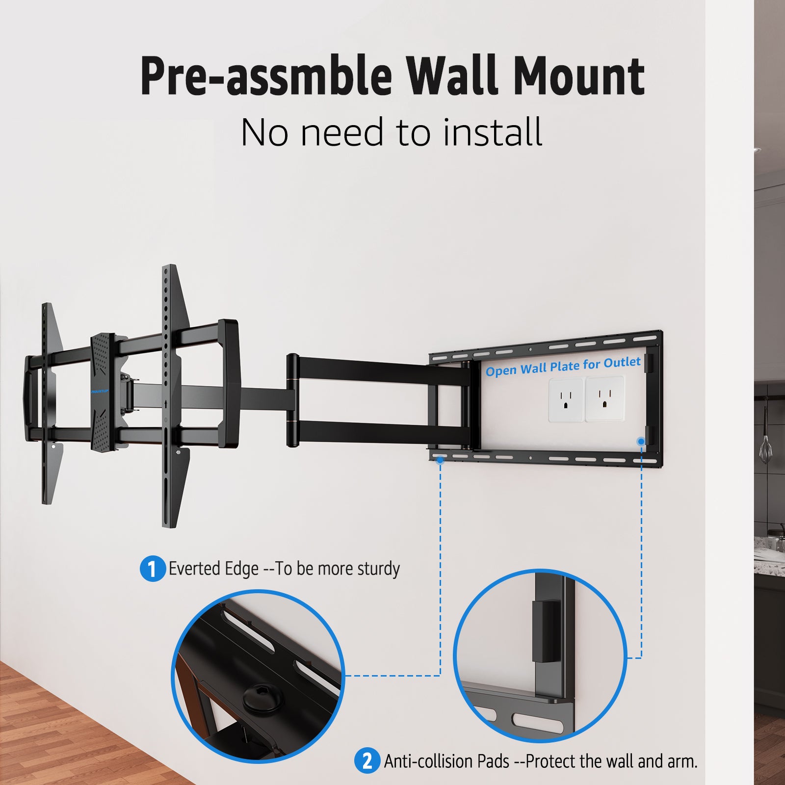 Full Motion TV Wall Mount For 42"-90" TVs MU0059