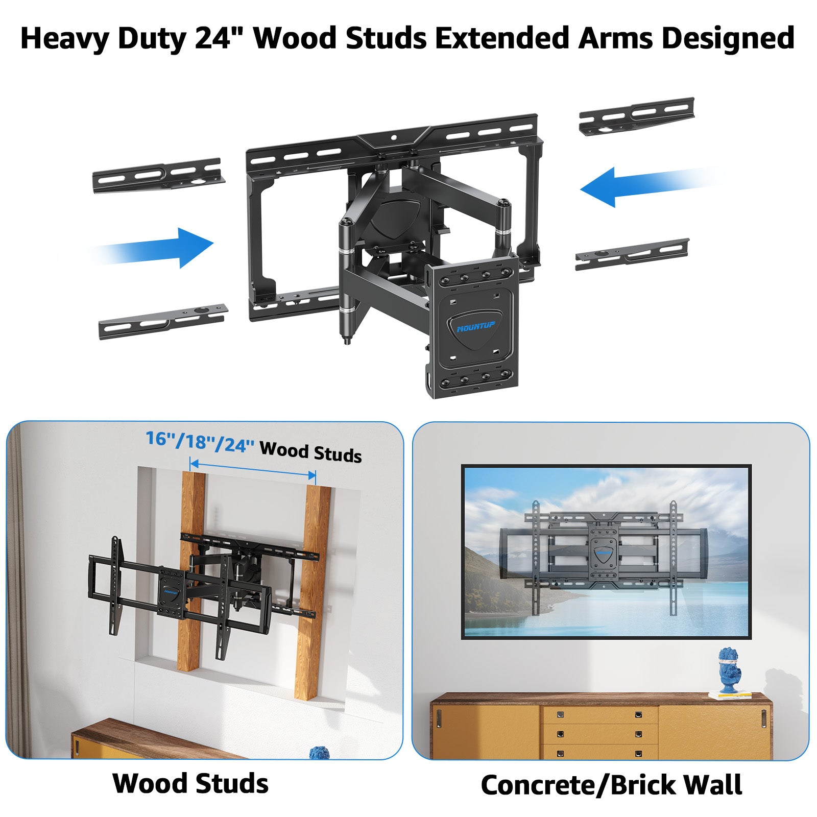 Full Motion TV Wall Mount for 37''-82" TVs MU0058-24K