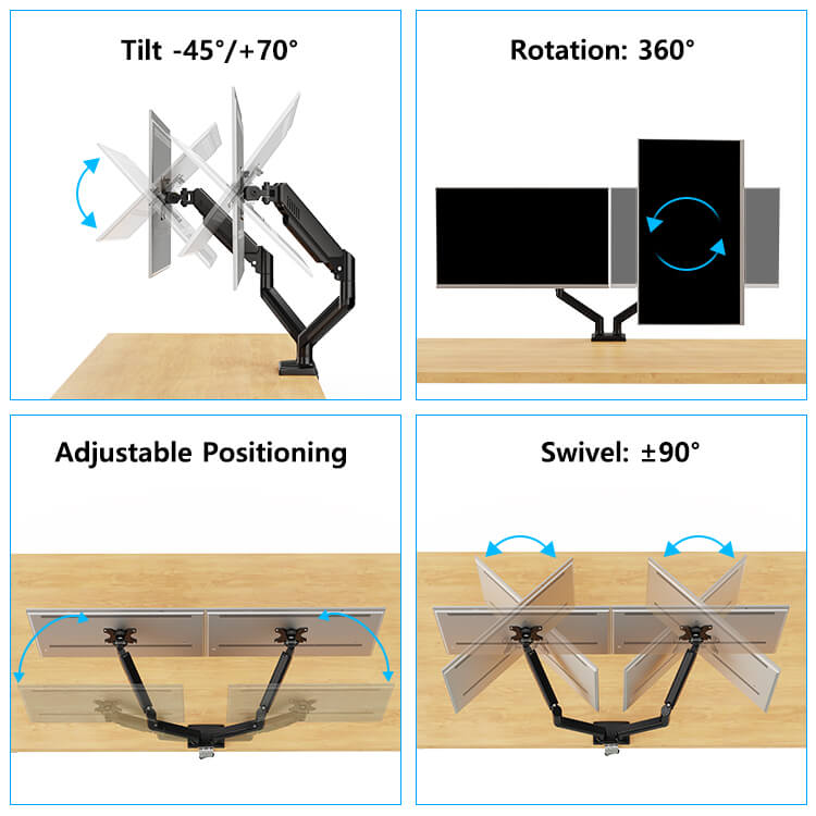 Soporte de escritorio para monitor doble para monitores de máximo 32'' MP0005
