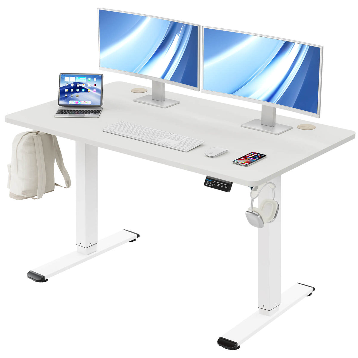 MOUNTUP 48x24" Electric Height Adjustable Standing Desk- White
