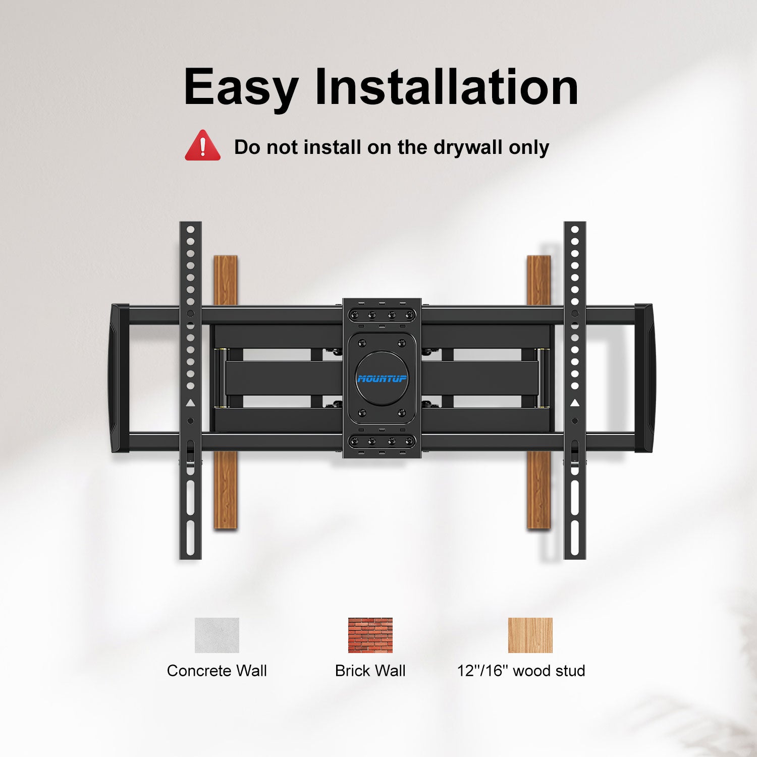 75 inch TV mount on oncrete/brick and 16'' wood studs