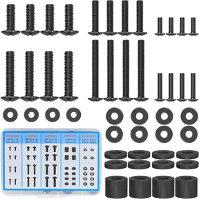 MOUNTUP Universal TV Mounting Hardware Screw Kit with Box - M4 M6 M8 Screws, Spacers & Washers for Most LED LCD OLED 4K TVs, Replacement Screws for TVs/Monitor Mounting, MU9041